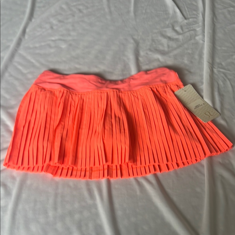 NWT lululemon Neon Pink Orange Pleat to Street Skirt II size 8